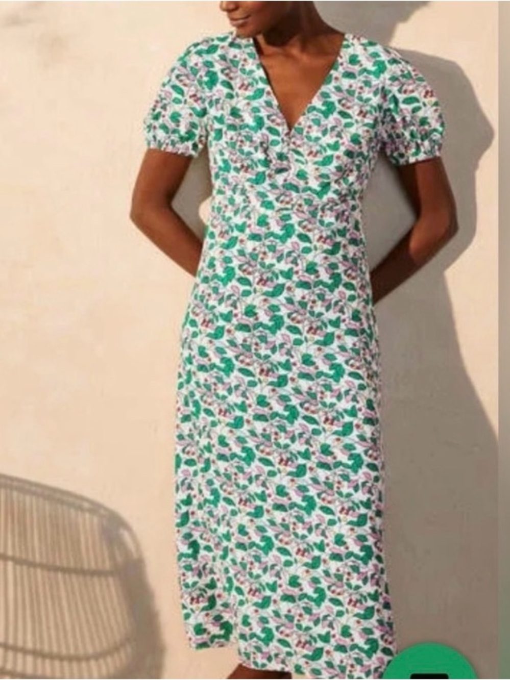Boden Tessa Ditsy Floral Midi in Ivory Orchard